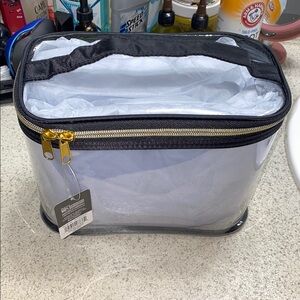 Clear Cosmetic Bag with Black Trim